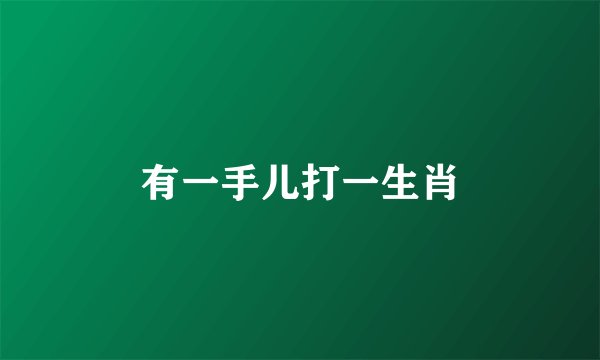 有一手儿打一生肖