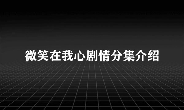 微笑在我心剧情分集介绍