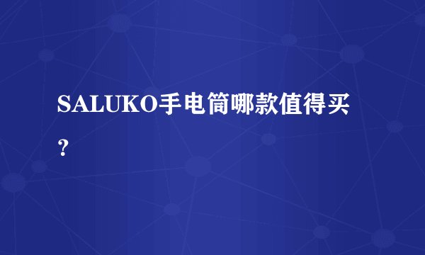 SALUKO手电筒哪款值得买？