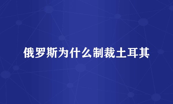 俄罗斯为什么制裁土耳其