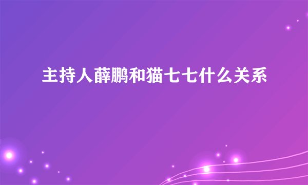 主持人薛鹏和猫七七什么关系