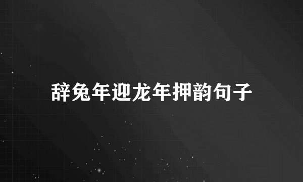 辞兔年迎龙年押韵句子