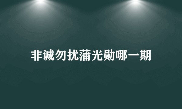 非诚勿扰蒲光勋哪一期