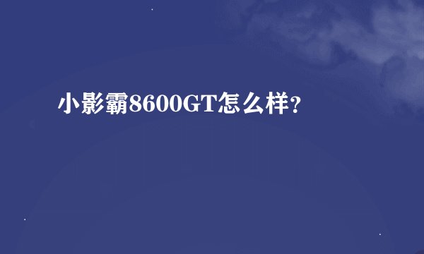 小影霸8600GT怎么样？