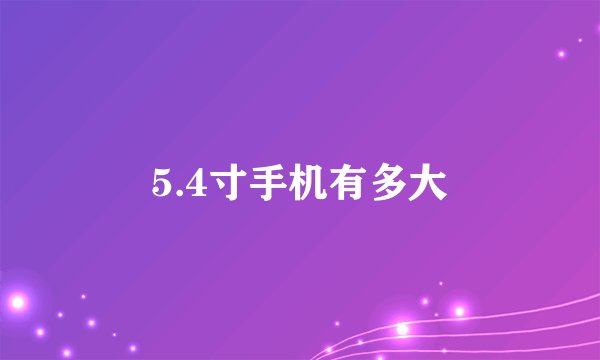 5.4寸手机有多大