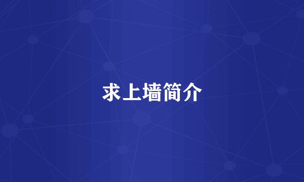 求上墙简介