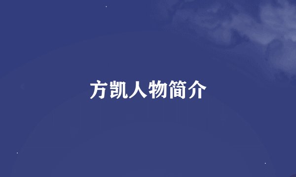 方凯人物简介