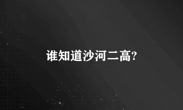 谁知道沙河二高?