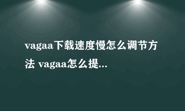 vagaa下载速度慢怎么调节方法 vagaa怎么提高下载速度技巧