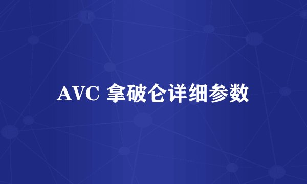 AVC 拿破仑详细参数