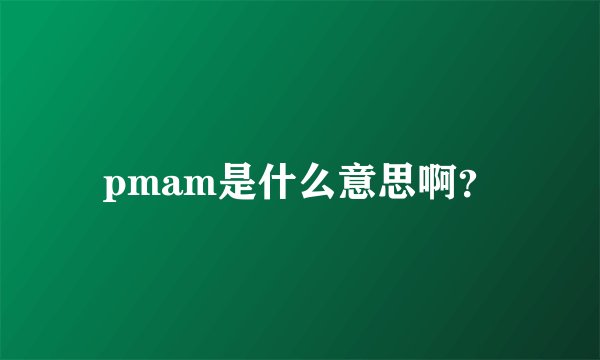 pmam是什么意思啊？