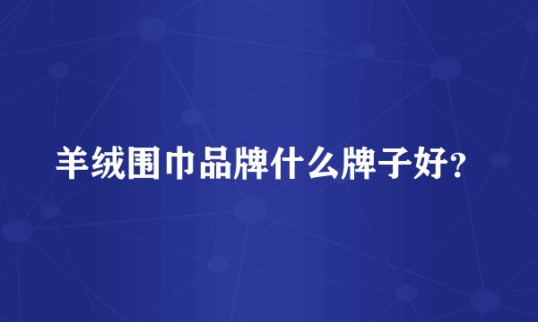 羊绒围巾品牌什么牌子好？