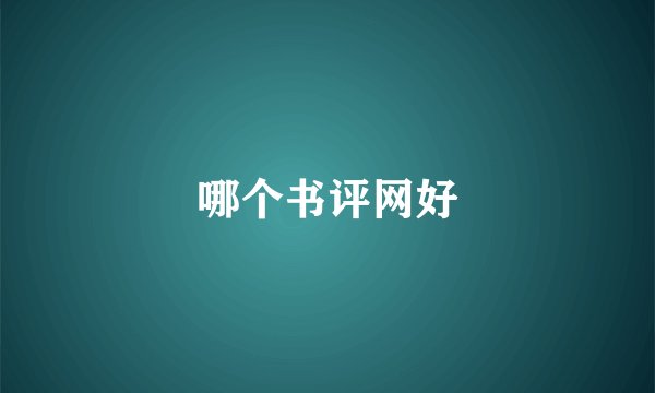 哪个书评网好