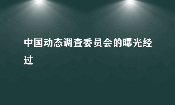 中国动态调查委员会的曝光经过