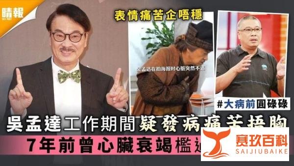 68岁吴孟达开工心脏不适，表情痛苦面相狰狞令人担忧...