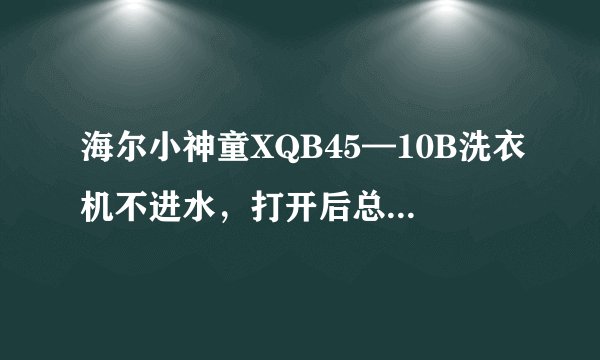 海尔小神童XQB45—10B洗衣机不进水，打开后总是显示E6，根本就不工作？？求解？？