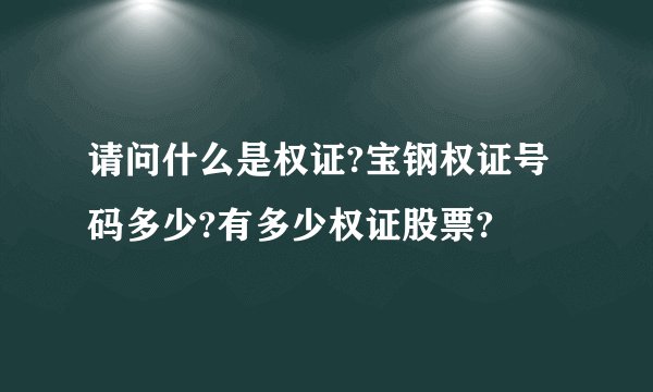 请问什么是权证?宝钢权证号码多少?有多少权证股票?