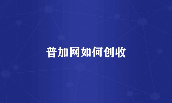 普加网如何创收