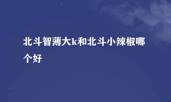 北斗智薄大k和北斗小辣椒哪个好
