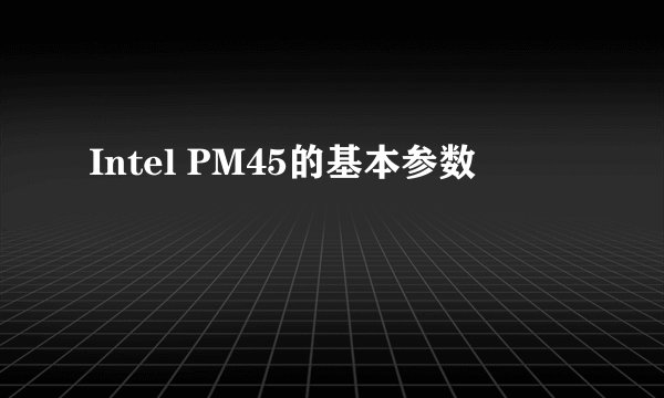 Intel PM45的基本参数