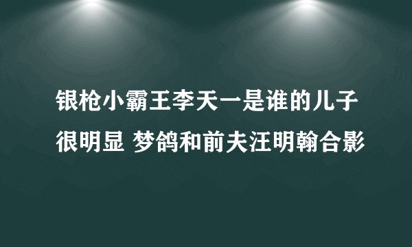 银枪小霸王李天一是谁的儿子很明显 梦鸽和前夫汪明翰合影