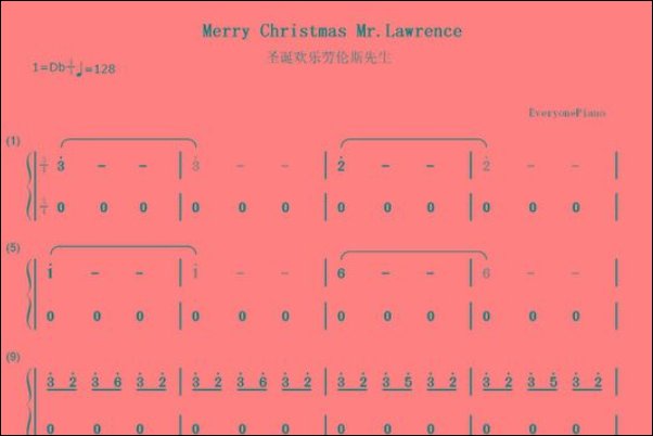 高分求Merry Christmas Mr. Lawrence简谱