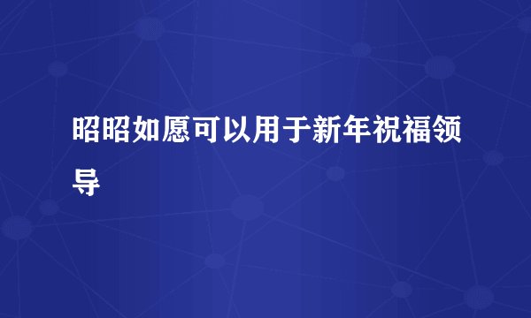 昭昭如愿可以用于新年祝福领导