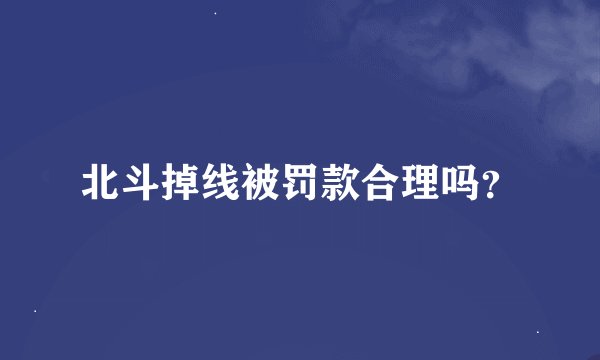 北斗掉线被罚款合理吗?