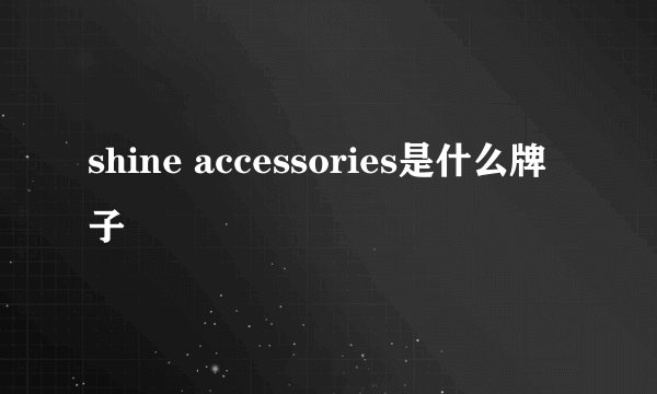 shine accessories是什么牌子