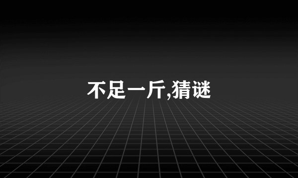 不足一斤,猜谜