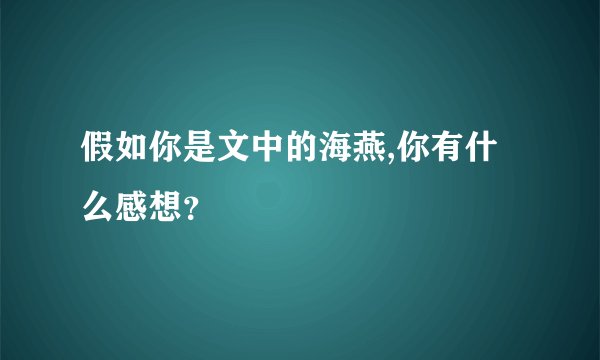 假如你是文中的海燕,你有什么感想？