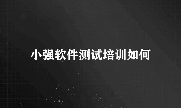 小强软件测试培训如何