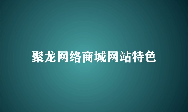 聚龙网络商城网站特色