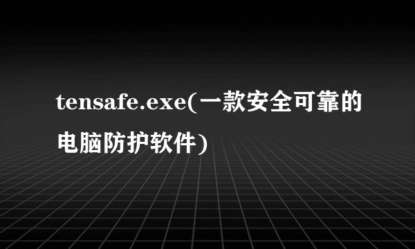 tensafe.exe(一款安全可靠的电脑防护软件)