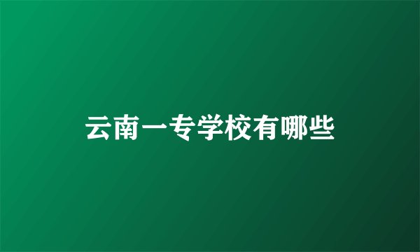 云南一专学校有哪些