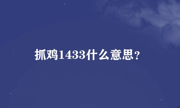 抓鸡1433什么意思?