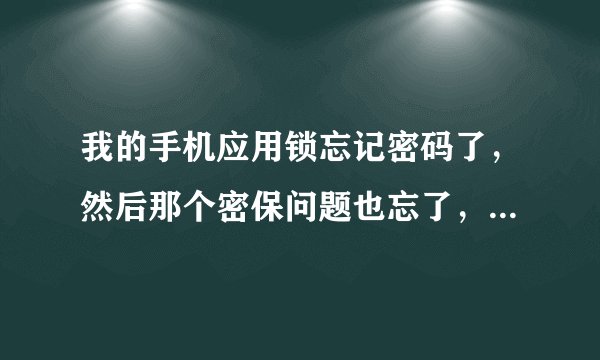 我的手机应用锁忘记密码了，然后那个密保问题也忘了，怎么办？