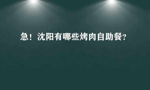 急！沈阳有哪些烤肉自助餐？