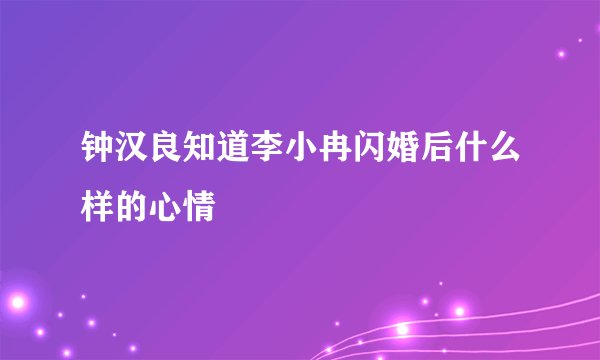 钟汉良知道李小冉闪婚后什么样的心情