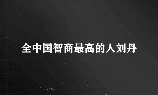 全中国智商最高的人刘丹