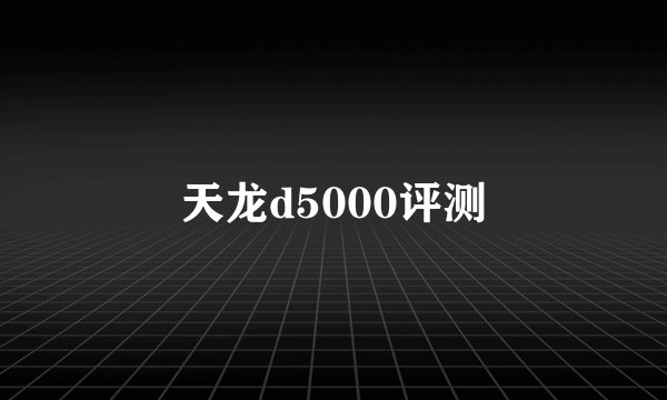 天龙d5000评测