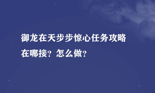 御龙在天步步惊心任务攻略 在哪接？怎么做？