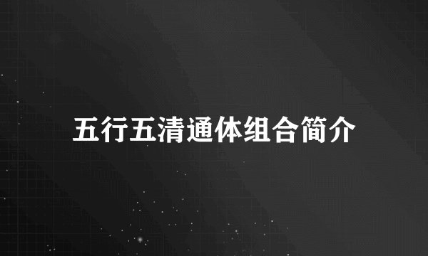 五行五清通体组合简介
