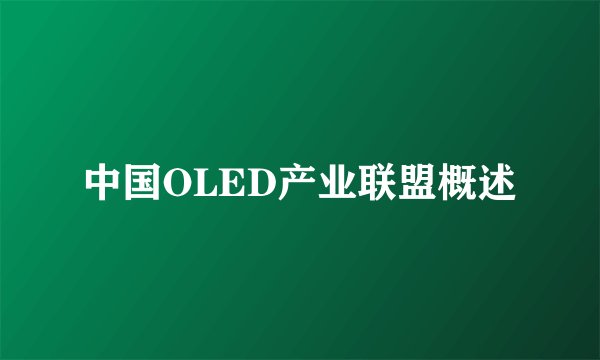 中国OLED产业联盟概述