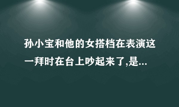 孙小宝和他的女搭档在表演这一拜时在台上吵起来了,是真吵?还是提前就安排的那剧情