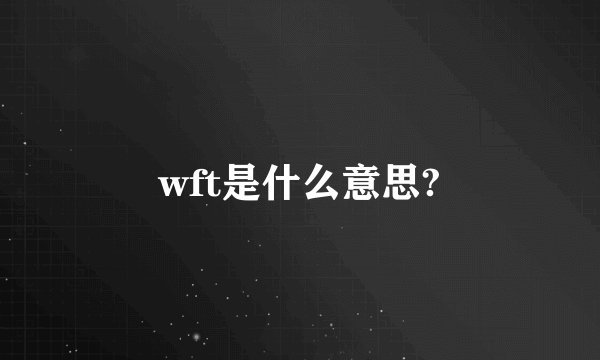 wft是什么意思?