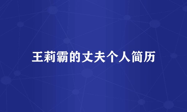 王莉霸的丈夫个人简历