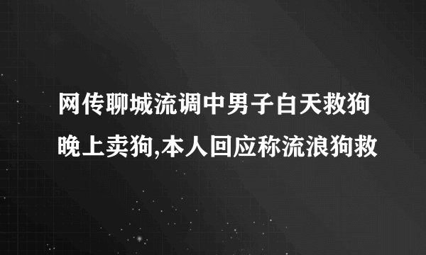 网传聊城流调中男子白天救狗晚上卖狗,本人回应称流浪狗救