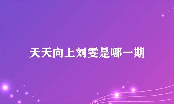 天天向上刘雯是哪一期