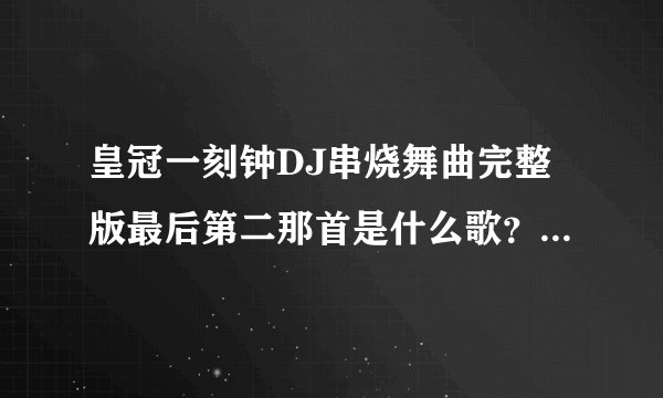 皇冠一刻钟DJ串烧舞曲完整版最后第二那首是什么歌？啦啦啦啦的